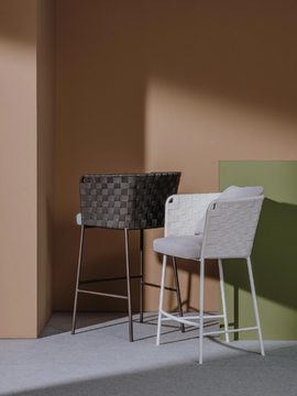 MARINA BQ0290 - High aluminium stool with footrest by Andreu World - view 3